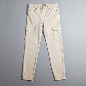 Buffalo cargo pants women's sz 4 beige colour Becky high rise skinny twill pants